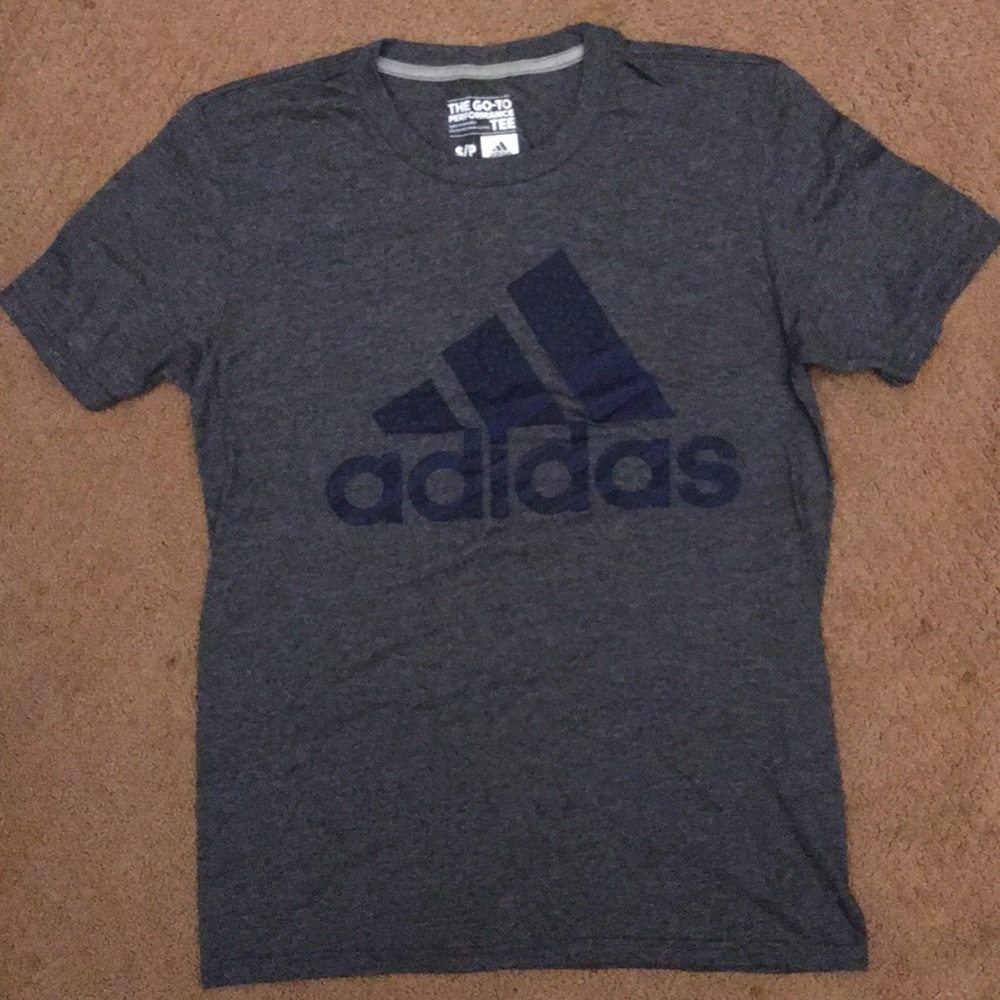 Brand new adidas grey and blue tee size small